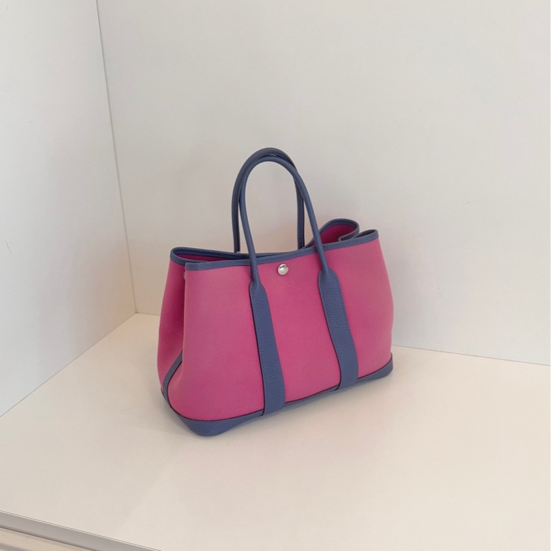 【9798新🆕】Hermes 帆布拼皮GardenParty Gp30花圖包 C刻手提包-3