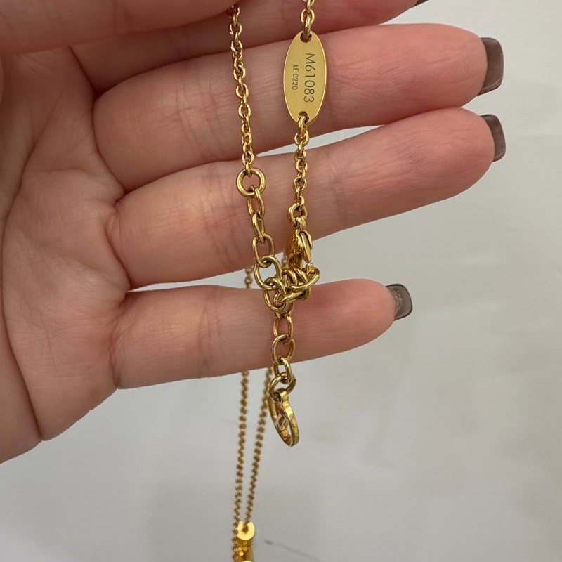 LV 金色Essential V字項鍊 M61083-6