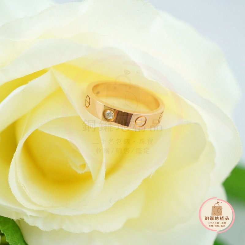 Cartier 卡地亞 LOVE玫瑰金鑲鑽戒指 鑽戒-1