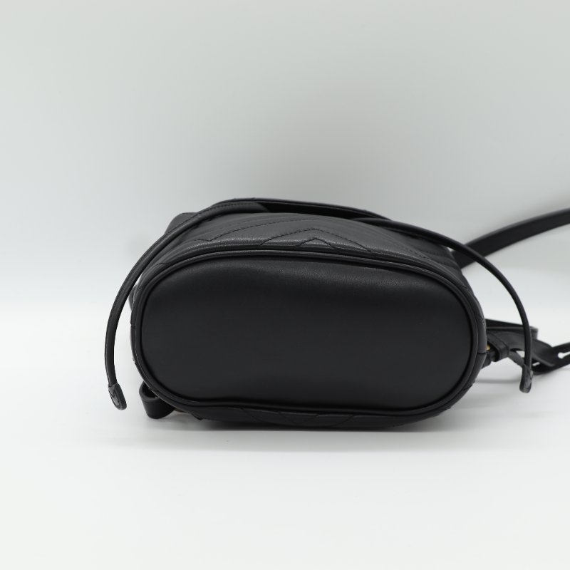 Gucci 古馳 GG Marmont 馬蒙 黑色 皮革 後背包-3