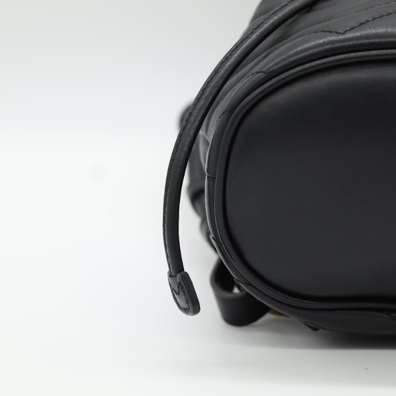 Gucci 古馳 GG Marmont 馬蒙 黑色 皮革 後背包-6