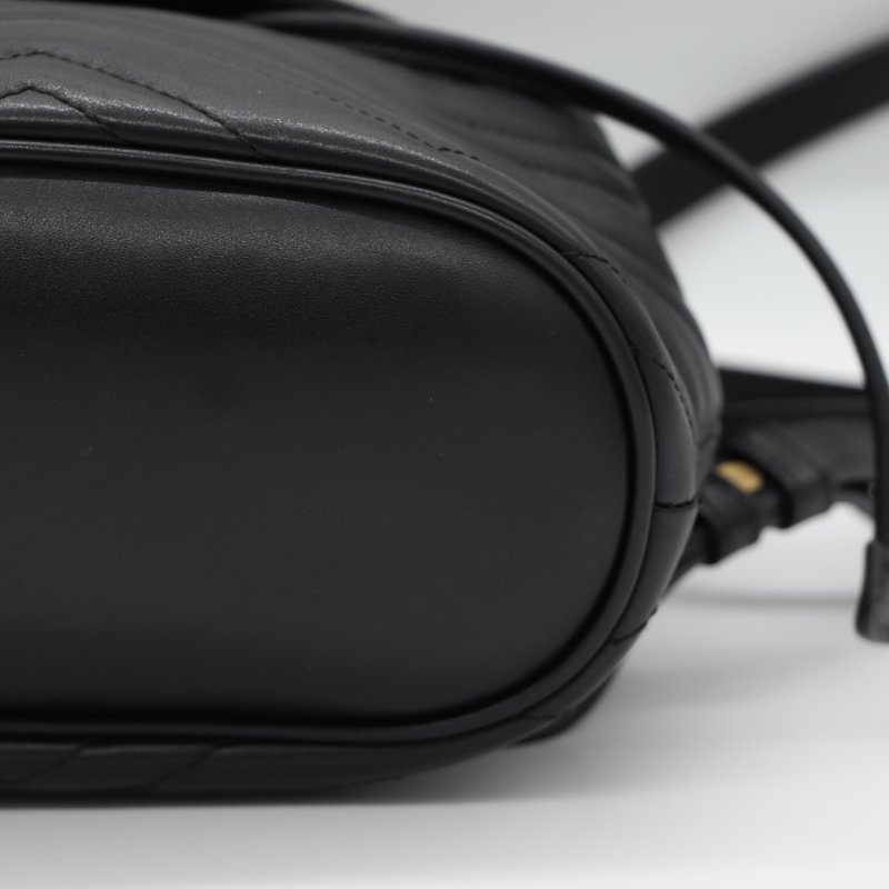 Gucci 古馳 GG Marmont 馬蒙 黑色 皮革 後背包-7