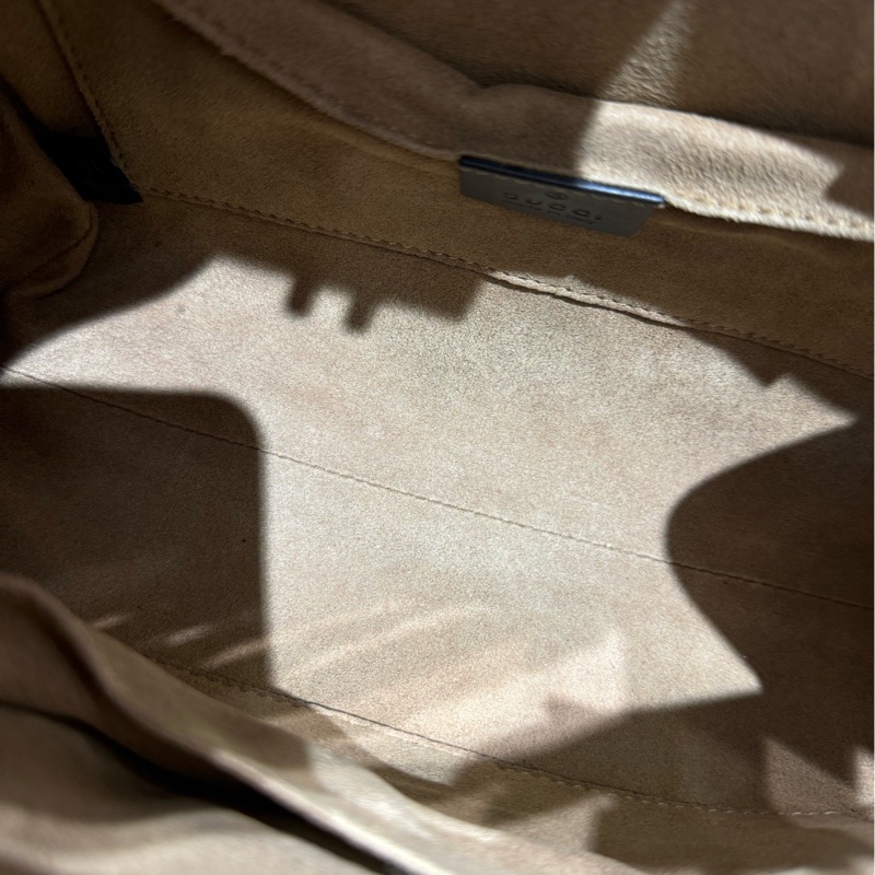 商品名稱:GUCCI Padlock 托特包 烏木色拼黑色 老花 塗層帆布拼牛皮 小號-6