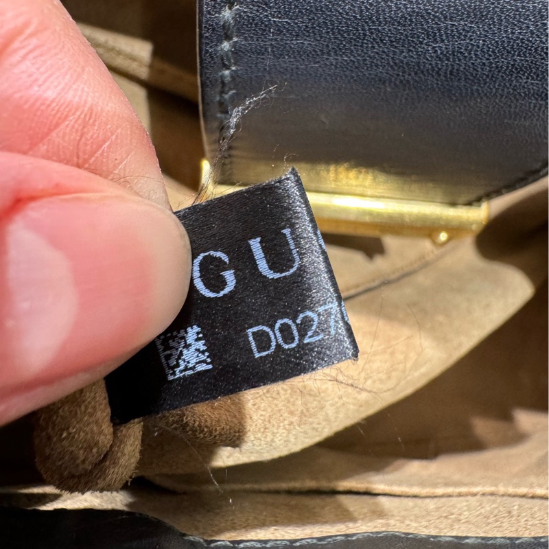 商品名稱:GUCCI Padlock 托特包 烏木色拼黑色 老花 塗層帆布拼牛皮 小號-7