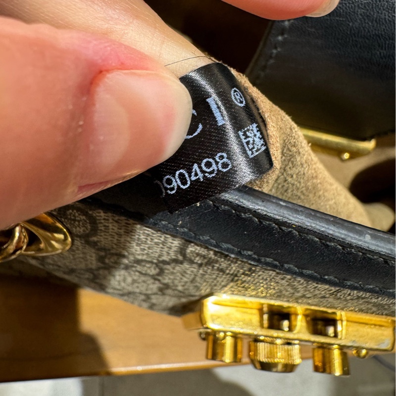 商品名稱:GUCCI Padlock 托特包 烏木色拼黑色 老花 塗層帆布拼牛皮 小號-8