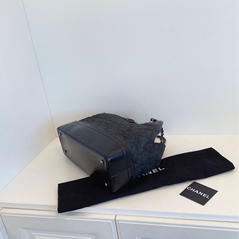 【98新🆕】Chanel 黑銀XXL流浪Tote鏈條托特包-4