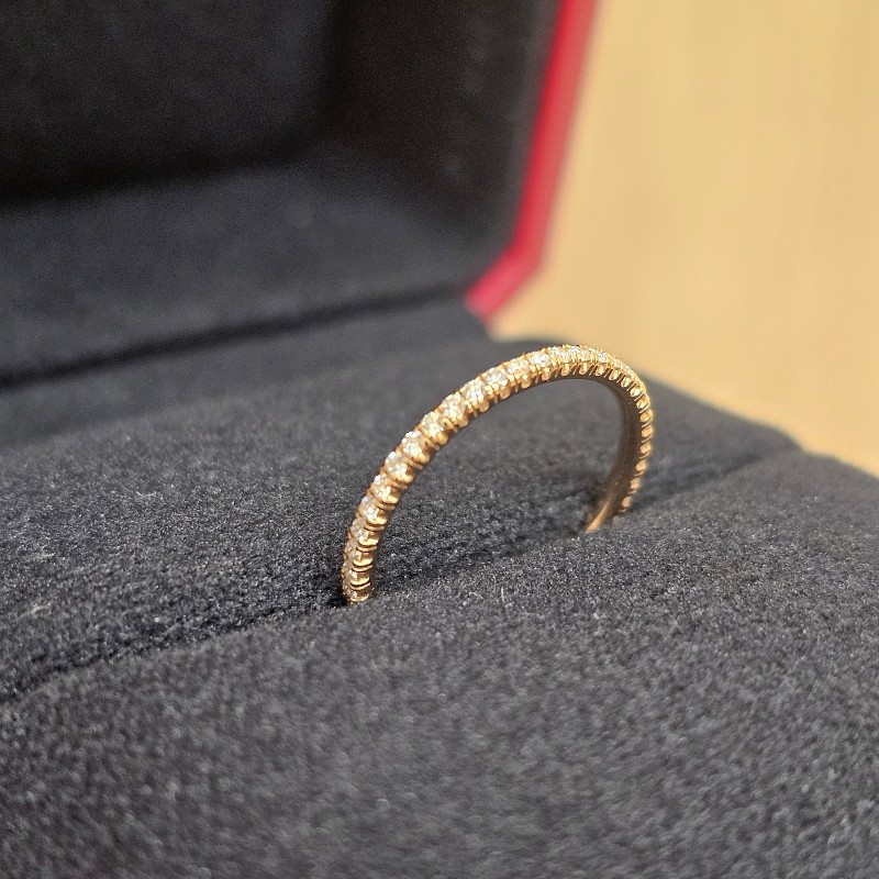 [線戒美品❣️] Cartier750玫瑰金Etincelle de Cartier鑽圈線戒-4