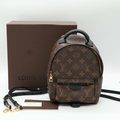 Louis Vuitton 路易威登 Palm Springs Mini 老花 帆布 牛皮 後背包 雙肩包