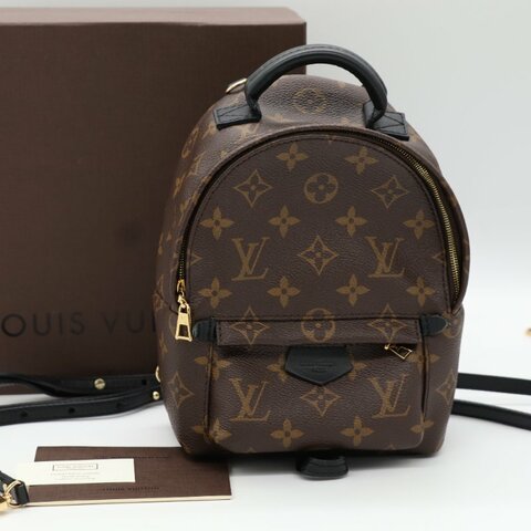 Louis Vuitton 路易威登 Palm Springs Mini 老花 帆布 牛皮 後背包 雙肩包
