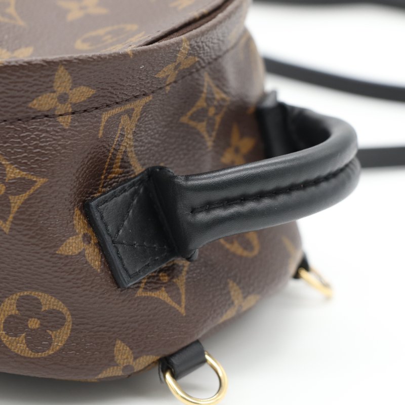 Louis Vuitton 路易威登 Palm Springs Mini 老花 帆布 牛皮 後背包 雙肩包-11