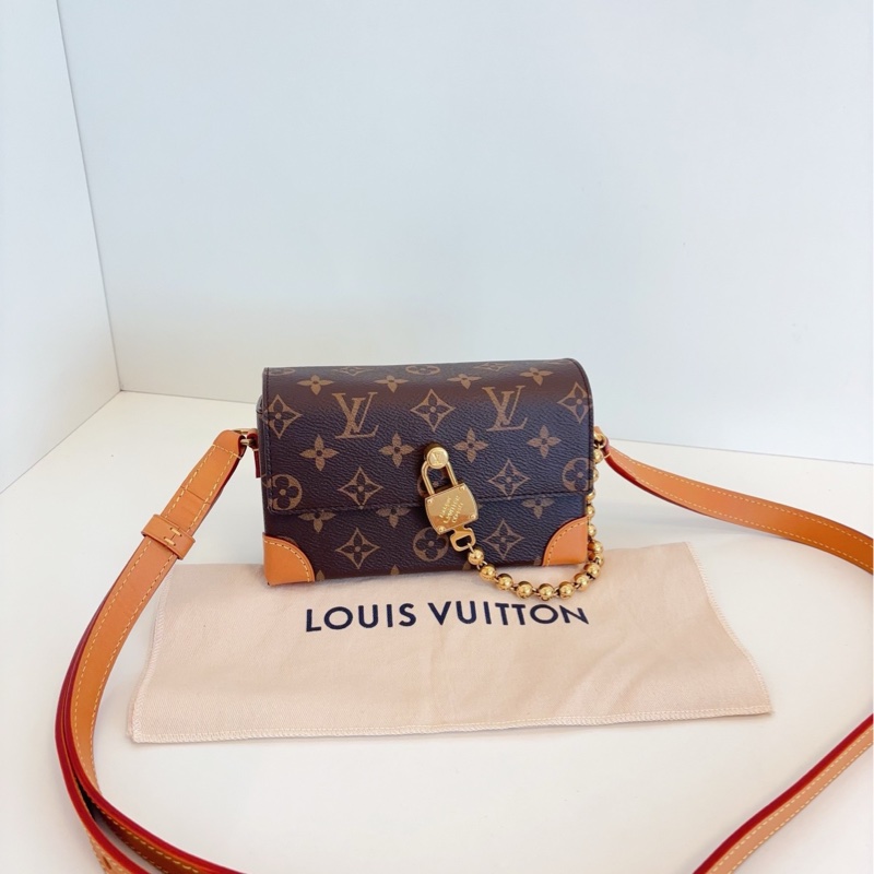 【99新🆕25年新款 】LV Steamer mini 老花鎖頭郵差包 小盒子 斜挎包-0