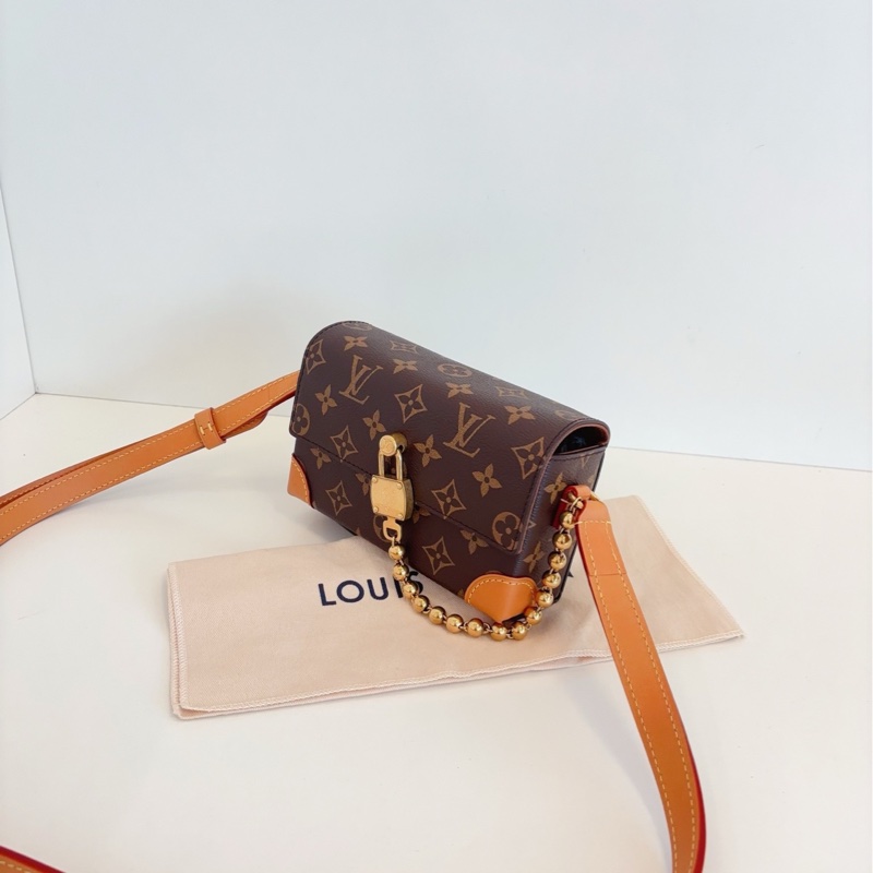 【99新🆕25年新款 】LV Steamer mini 老花鎖頭郵差包 小盒子 斜挎包-3
