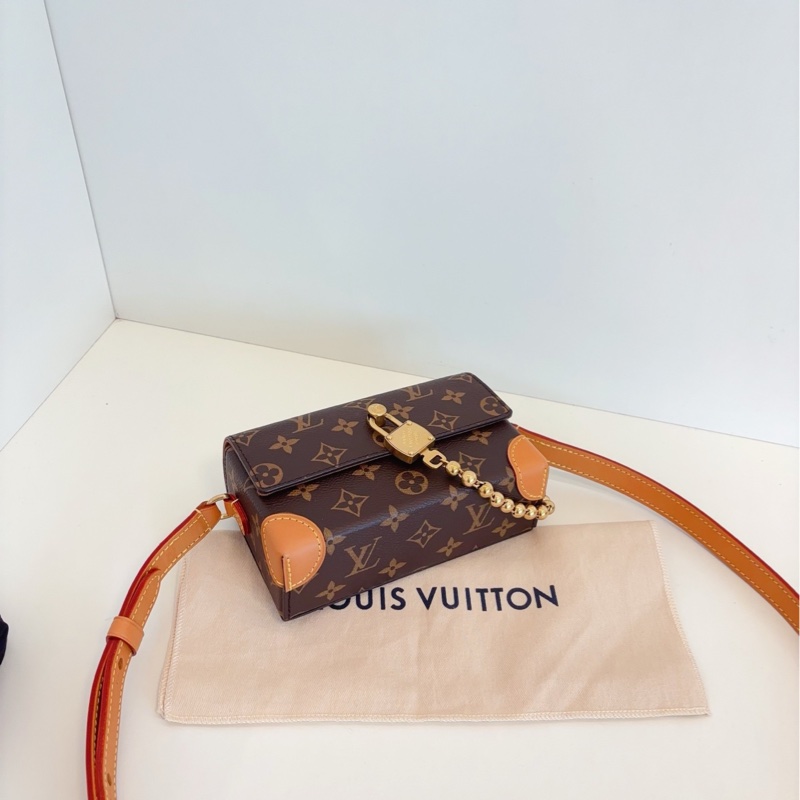 【99新🆕25年新款 】LV Steamer mini 老花鎖頭郵差包 小盒子 斜挎包-7