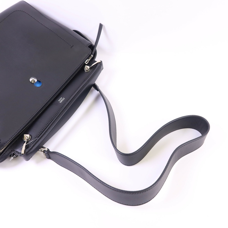 FENDI 牛皮皮革Dotcom 2 Way Shoulder Bag銀扣手挽肩背兩用袋-4