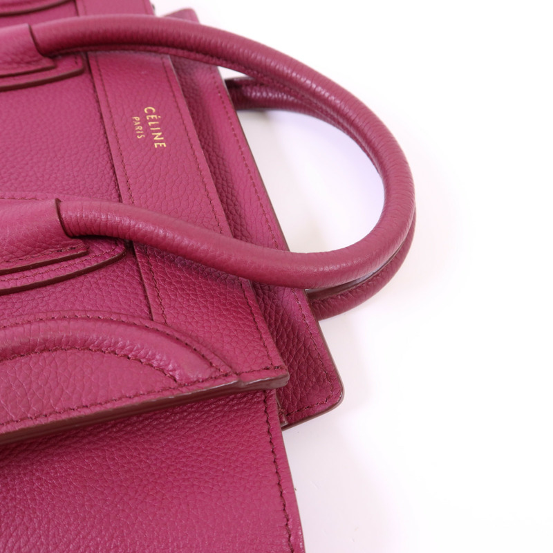 CELINE 牛皮皮革Nano Luggage金扣手挽肩背兩用袋-14