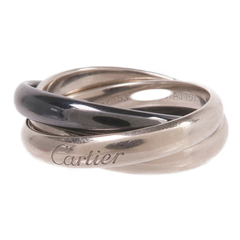 CARTIER 18K白金Trinity Ring戒指Cartier#53/US#6.5-0