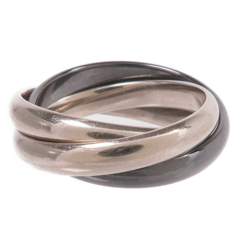 CARTIER 18K白金Trinity Ring戒指Cartier#53/US#6.5-4