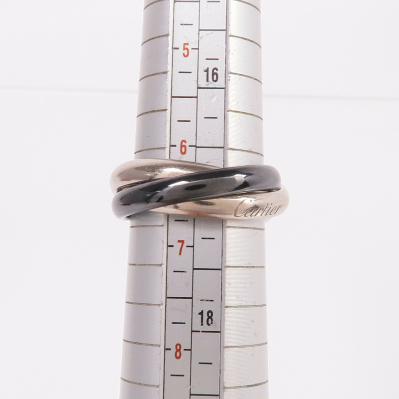 CARTIER 18K白金Trinity Ring戒指Cartier#53/US#6.5-9