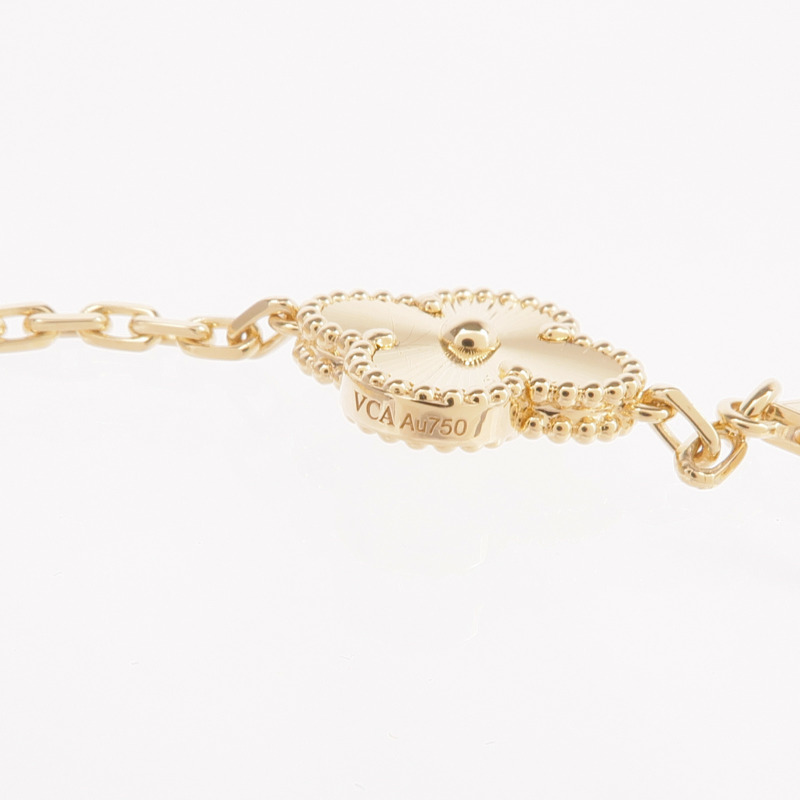 Van Cleef & Arpels 18K黃金Vintage Alhambra Bracelet 5 Motifs鑽石手鏈-7