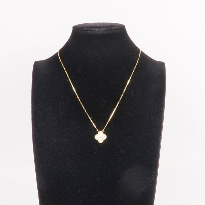 Van Cleef & Arpels 18K黃金Vintage Alhambra鑽石項鍊-8