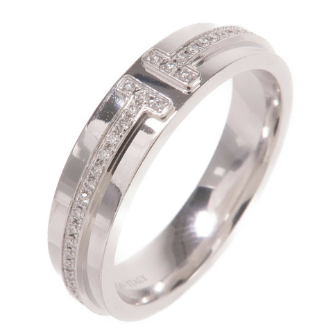 TIFFANY＆CO 18K白金T Narrow Diamond Ring鑽石戒指US#6.5