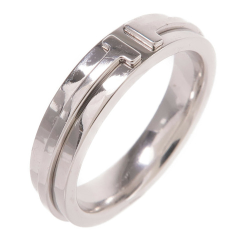 TIFFANY＆CO 18K白金T Narrow Ring戒指US#6.75