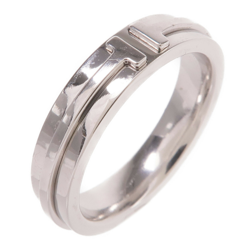 TIFFANY＆CO 18K白金T Narrow Ring戒指US#6.75-0