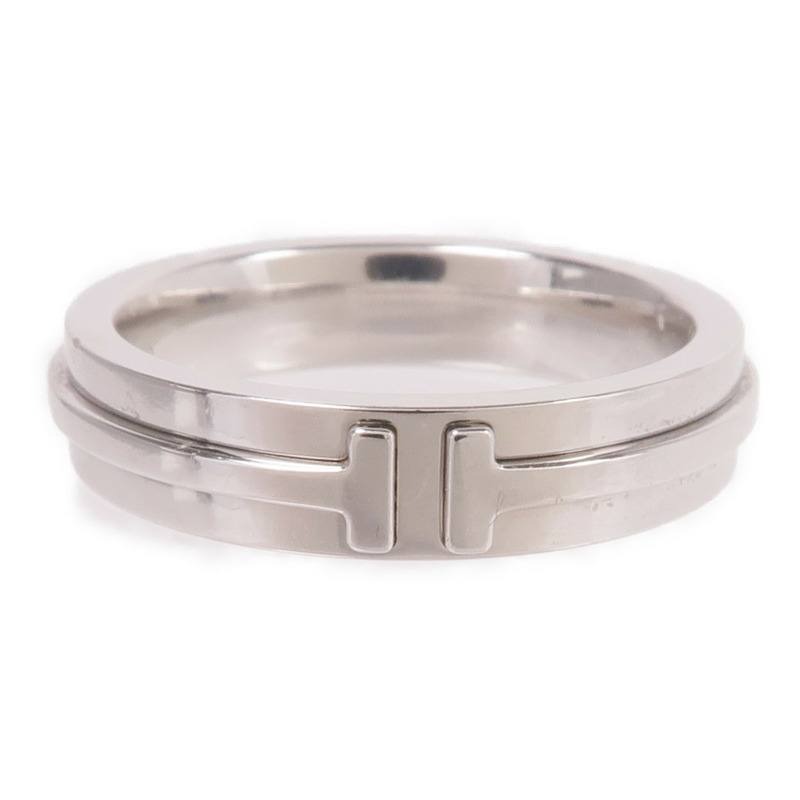 TIFFANY＆CO 18K白金T Narrow Ring戒指US#6.75-1