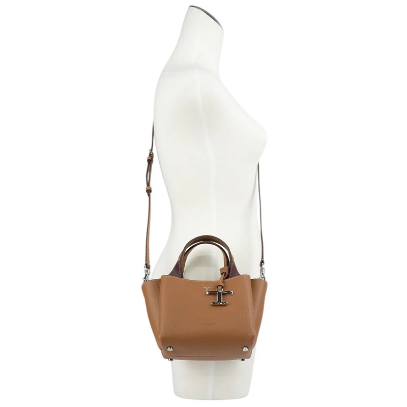 Apa 小牛皮三層手提/斜背二用包(Micro)(棕色)-7