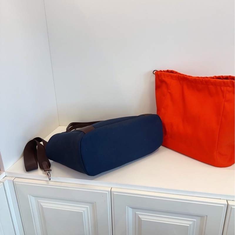 【99新🆕】Hermes 午夜藍拼烏木色 內里橙色內膽 馬術包手提包-4