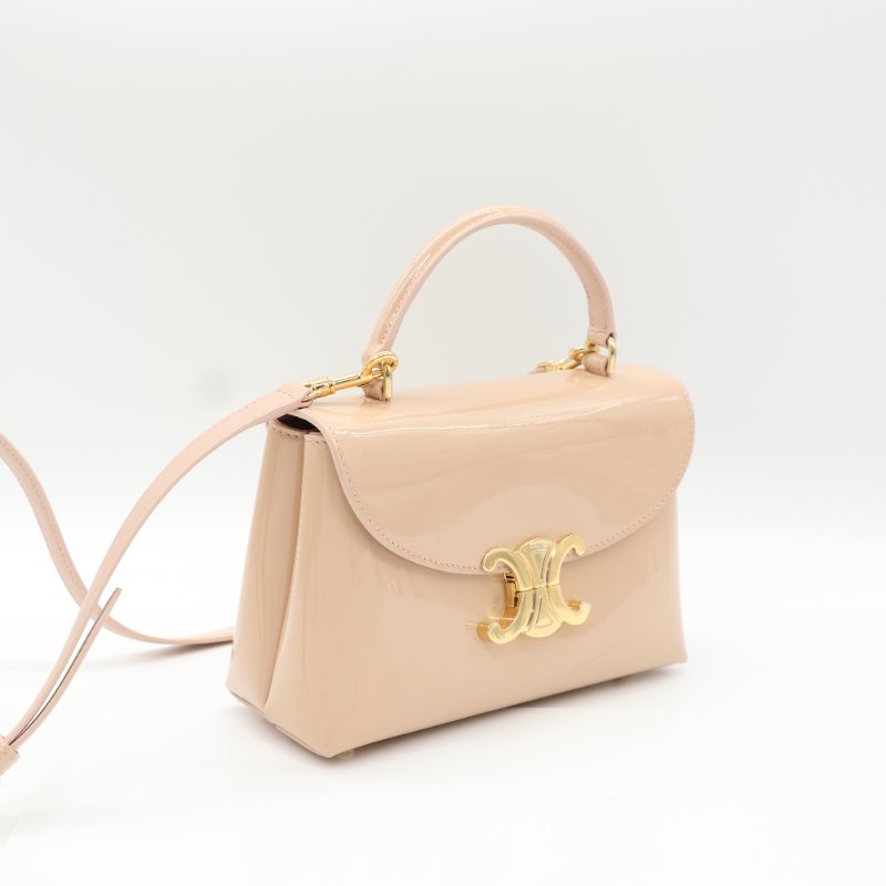 Celine 思琳 Teen Nino 粉色  漆皮 牛皮 肩背包 斜背包-1