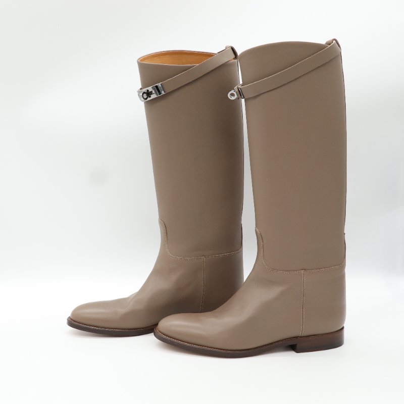 Hermès 愛馬仕 Jumping Etoupe Box 大象灰 小牛皮 長靴-2