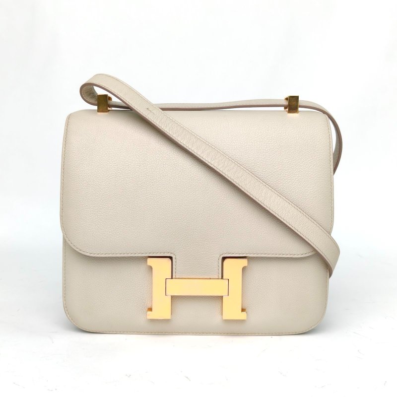 HERMES Constance康康2480珍珠灰EC皮D刻金扣肩背包-0