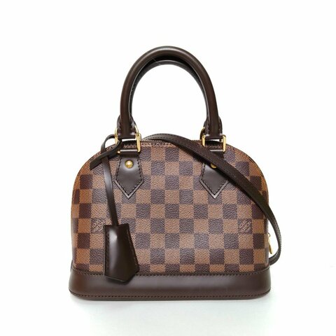 LOUIS VUITTON ALMA貝殼包BB23.5棕色棋盤格PVC2019肩背包