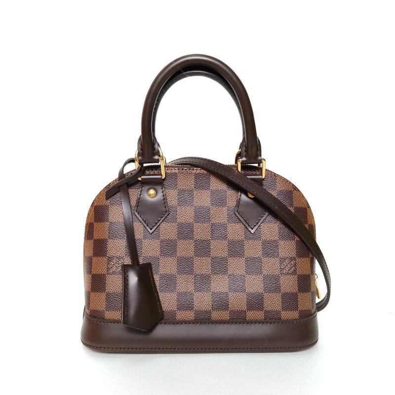 LOUIS VUITTON ALMA貝殼包BB23.5棕色棋盤格PVC2019肩背包-0