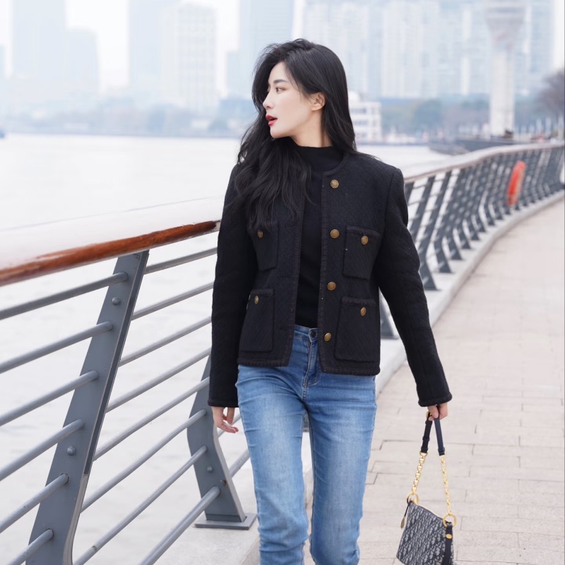 ❤️YSL SAINT LAURENT 經典款黑金外套-1