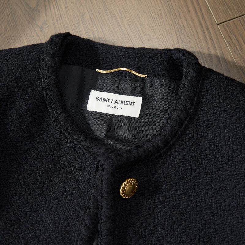 ❤️YSL SAINT LAURENT 經典款黑金外套-10
