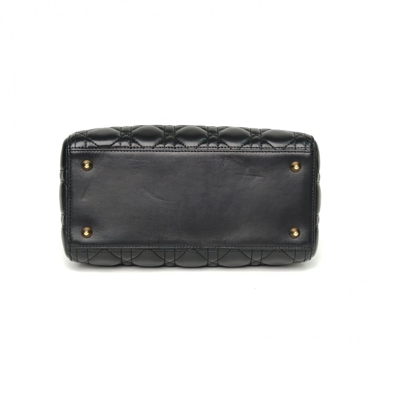 DIOR Lady戴妃包五格黑色羊皮金扣2012肩背包-4