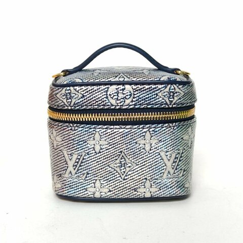 LOUIS VUITTON Vanity化妝包Micro11幻彩色PVC金扣老花晶片23七夕肩背包