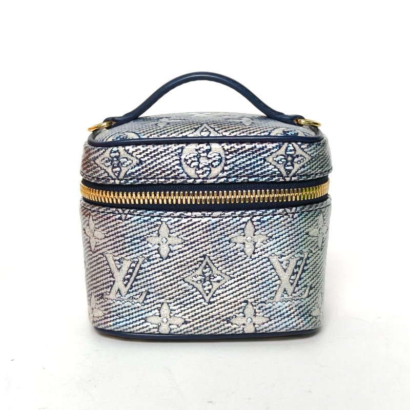 LOUIS VUITTON Vanity化妝包Micro11幻彩色PVC金扣老花晶片23七夕肩背包-0