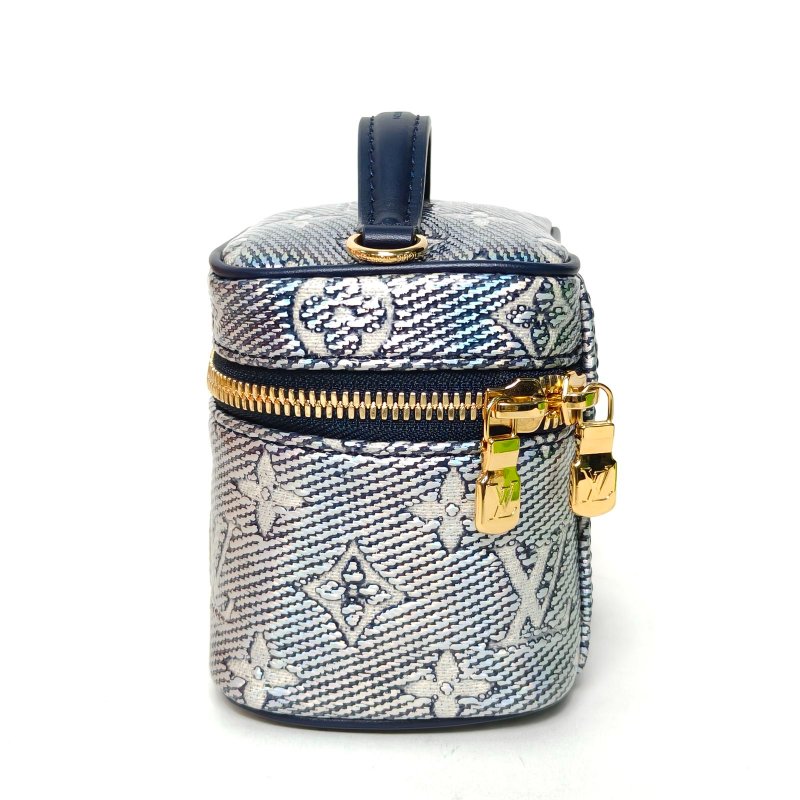 LOUIS VUITTON Vanity化妝包Micro11幻彩色PVC金扣老花晶片23七夕肩背包-3