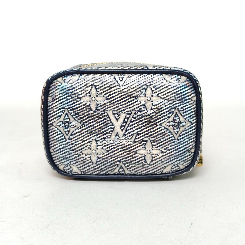 LOUIS VUITTON Vanity化妝包Micro11幻彩色PVC金扣老花晶片23七夕肩背包-4