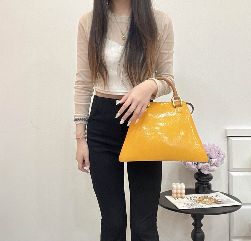 LV 漆皮梯形手提包-19