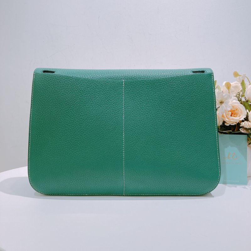 TW4591 Hermes Halzan 31愛馬仕 單肩背包 TC Skin 1K Bambou x PHW-1