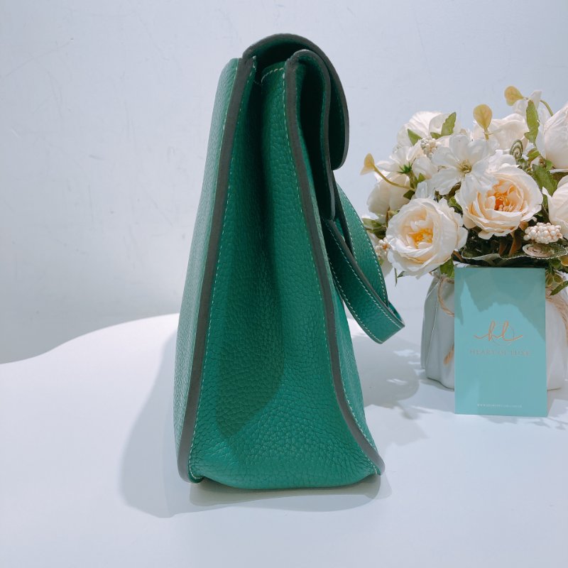 TW4591 Hermes Halzan 31愛馬仕 單肩背包 TC Skin 1K Bambou x PHW-3