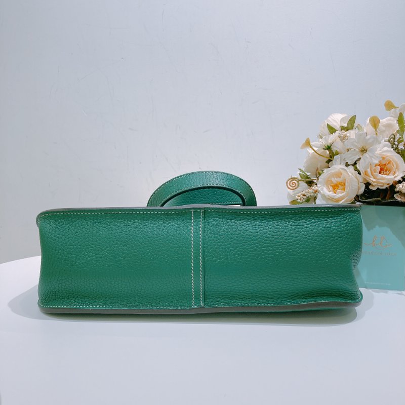 TW4591 Hermes Halzan 31愛馬仕 單肩背包 TC Skin 1K Bambou x PHW-4