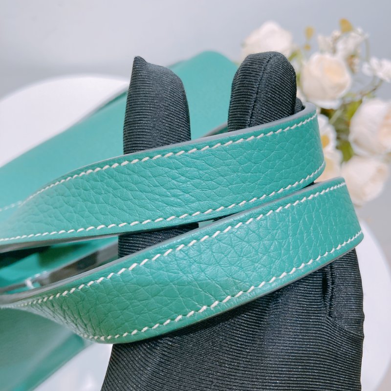 TW4591 Hermes Halzan 31愛馬仕 單肩背包 TC Skin 1K Bambou x PHW-10