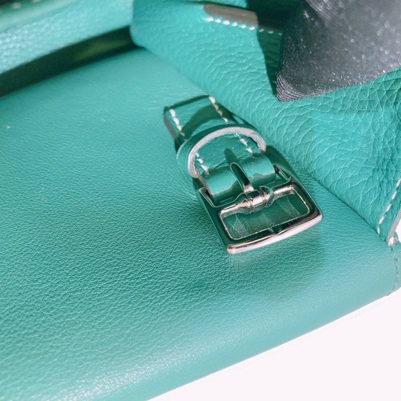 TW4591 Hermes Halzan 31愛馬仕 單肩背包 TC Skin 1K Bambou x PHW-15