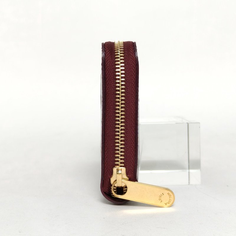 LOUIS VUITTON 中古漆皮麻將包車厘子紅漆皮2011長款拉鏈錢包肩背包-1