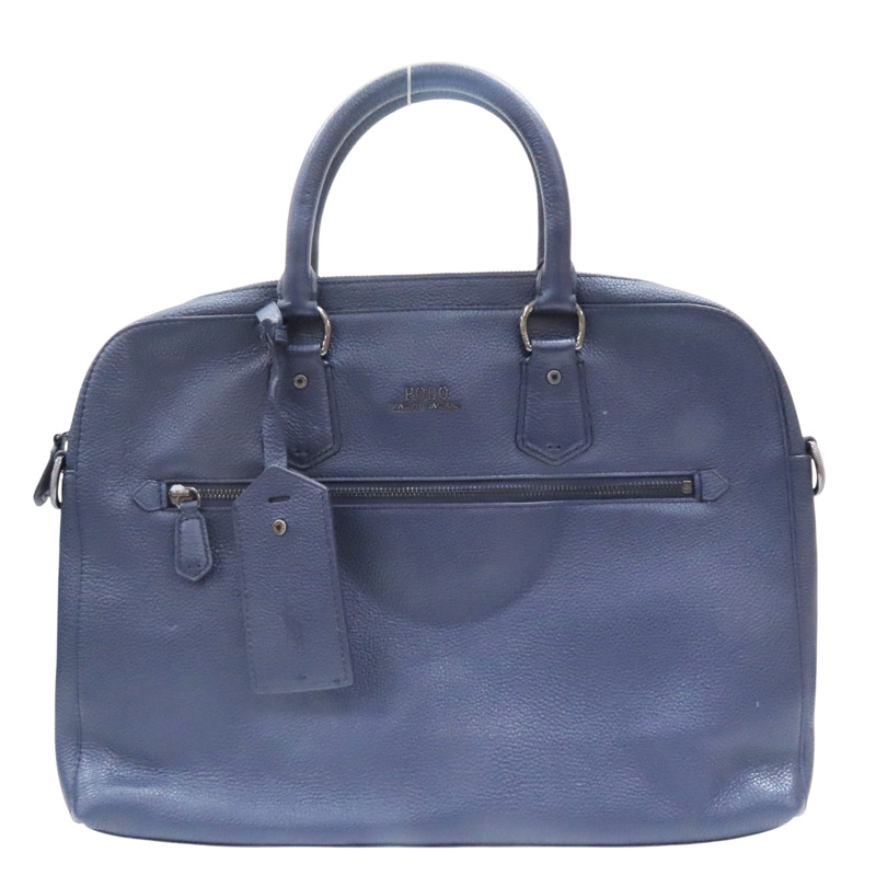 藍色 牛皮 手提公事包 (缺背帶)【Ralph Lauren】-0